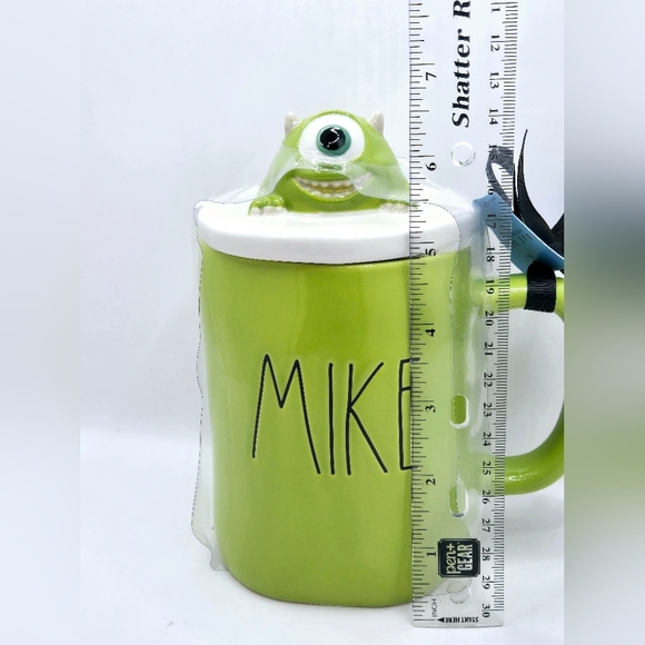 Rae Dunn Pixar Monsters Inc. Mike Wazowski Mug + Topper Green - Picture 7 of 8